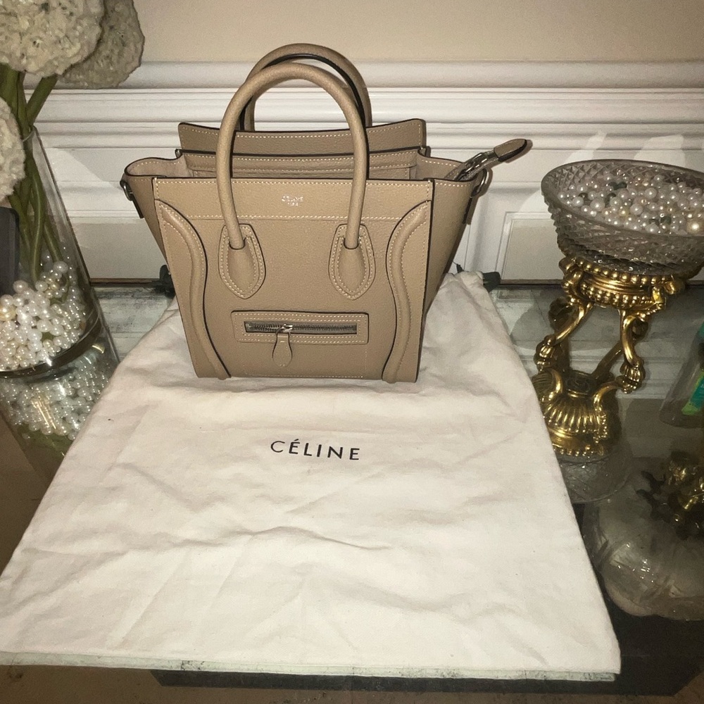 Celine Mini Bag in Taupe Leather